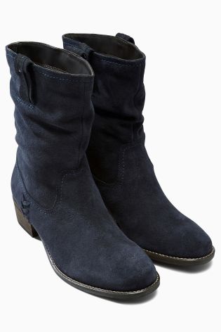 Leather Slouch Casual Boots